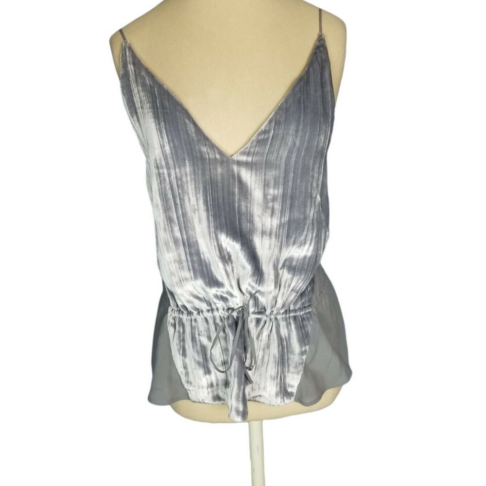 J Brand Womens Lucy Gray/Blue Silk Velvet Peplum Cami Top Size xs
